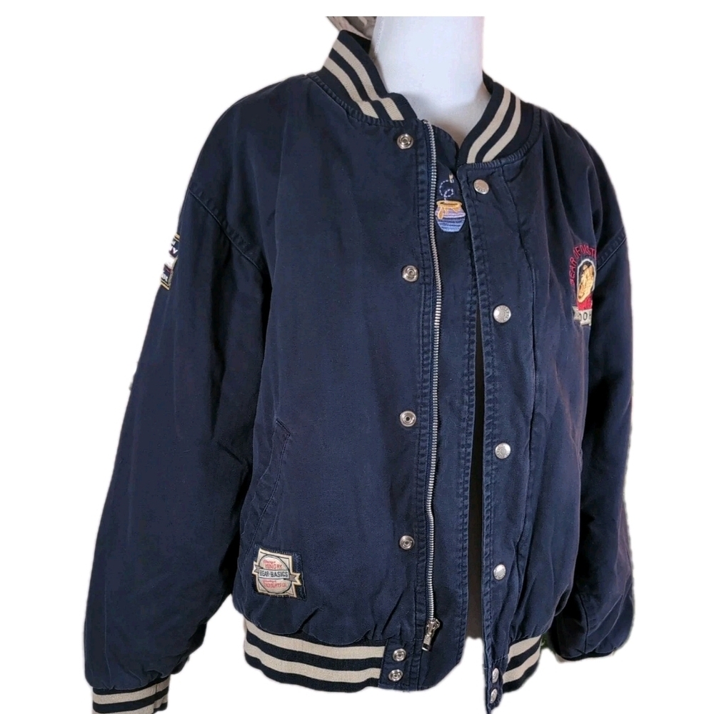 Vintage 90s Disney Store Winnie The Pooh Cotton Bomber Varsity Jacket Small